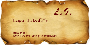 Lapu István névjegykártya